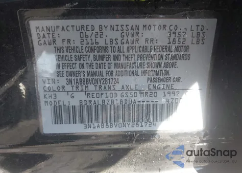 2022 Nissan Sentra S Xtronic Cvt z USA, uszkodzony, nr VIN 3N1AB8BV0NY281724